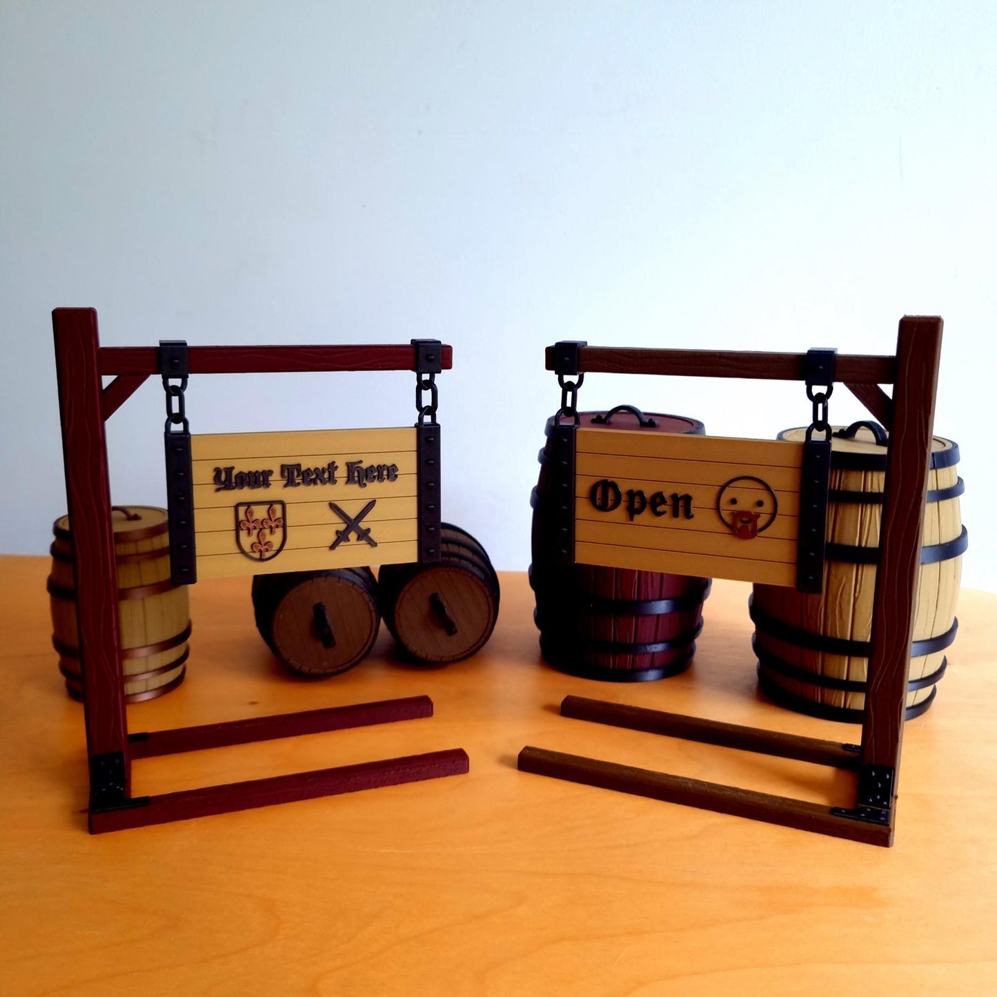Personalised Hanging Sign | Custom Logo, Text & Symbols | Double Sided | 3D Printed