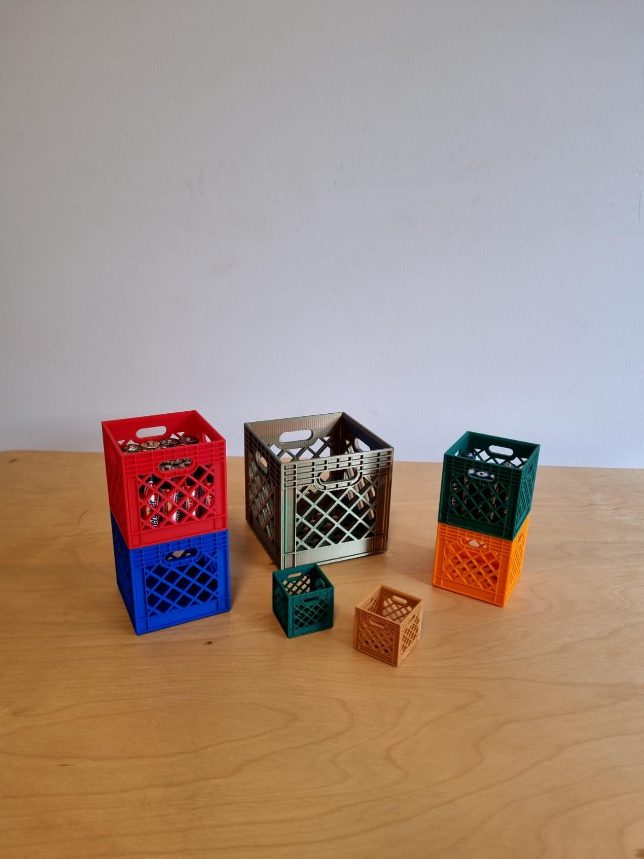 Mini Milk Crates | Stackable Storage Bins in Multiple Sizes & Colours | Small Organiser Box