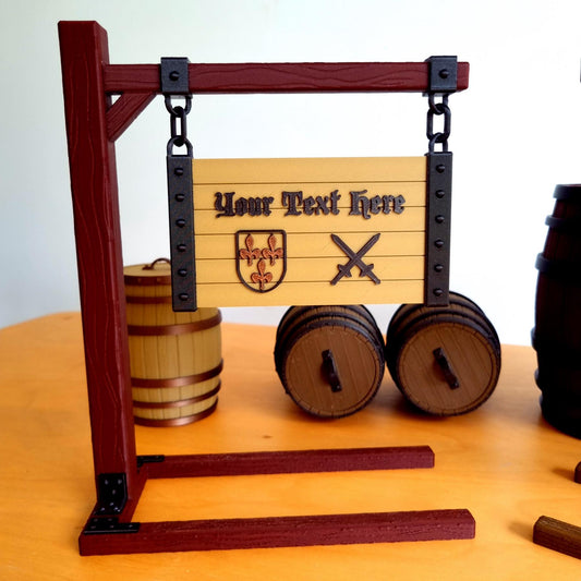 Personalised Hanging Sign | Custom Logo, Text & Symbols | Double Sided | 3D Printed