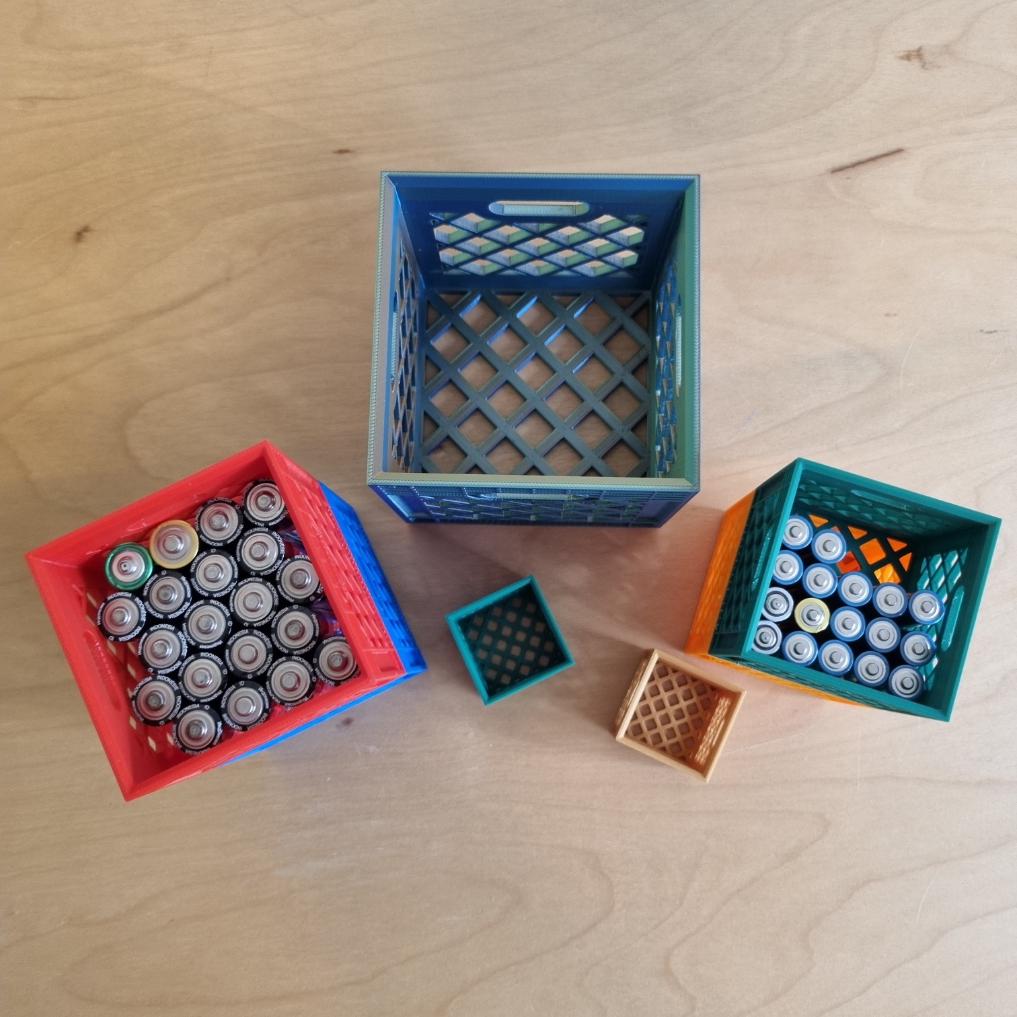 Mini Milk Crates | Stackable Storage Bins in Multiple Sizes & Colours | Small Organiser Box